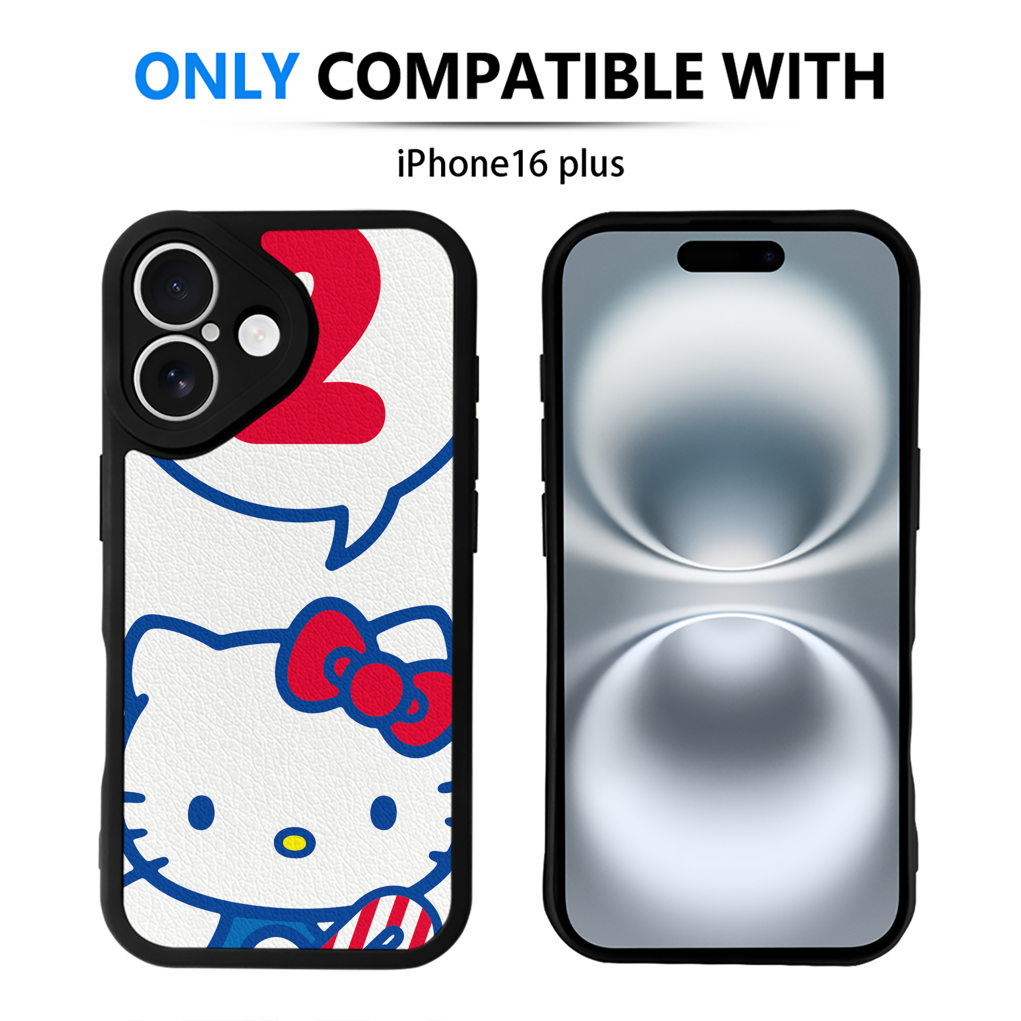（画像用） Hello Kitty ハローキティ 【iPhone 16シリーズ対応】シリコンスマホケース（レザー調） 材質：シリコン
